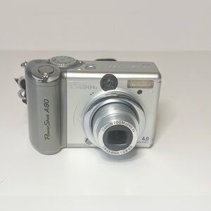 Canon PowerShot A80 Digital Camera 4MP Lens Flip Screen Tested /works READ DESCP